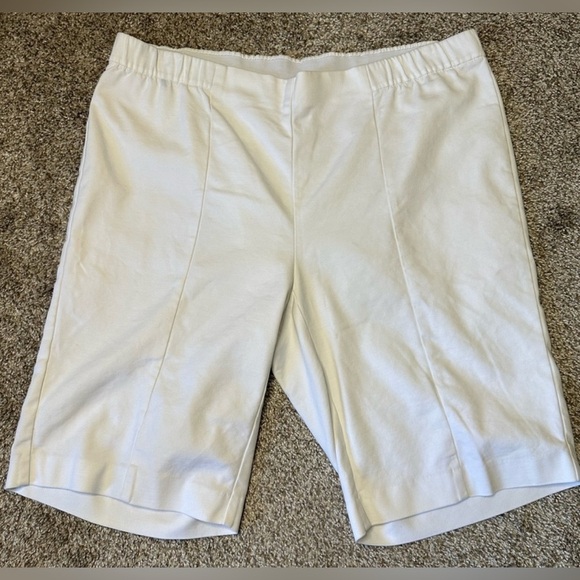J.jill women’s white bermuda shorts with elastic waistband size 16 - Picture 1 of 9